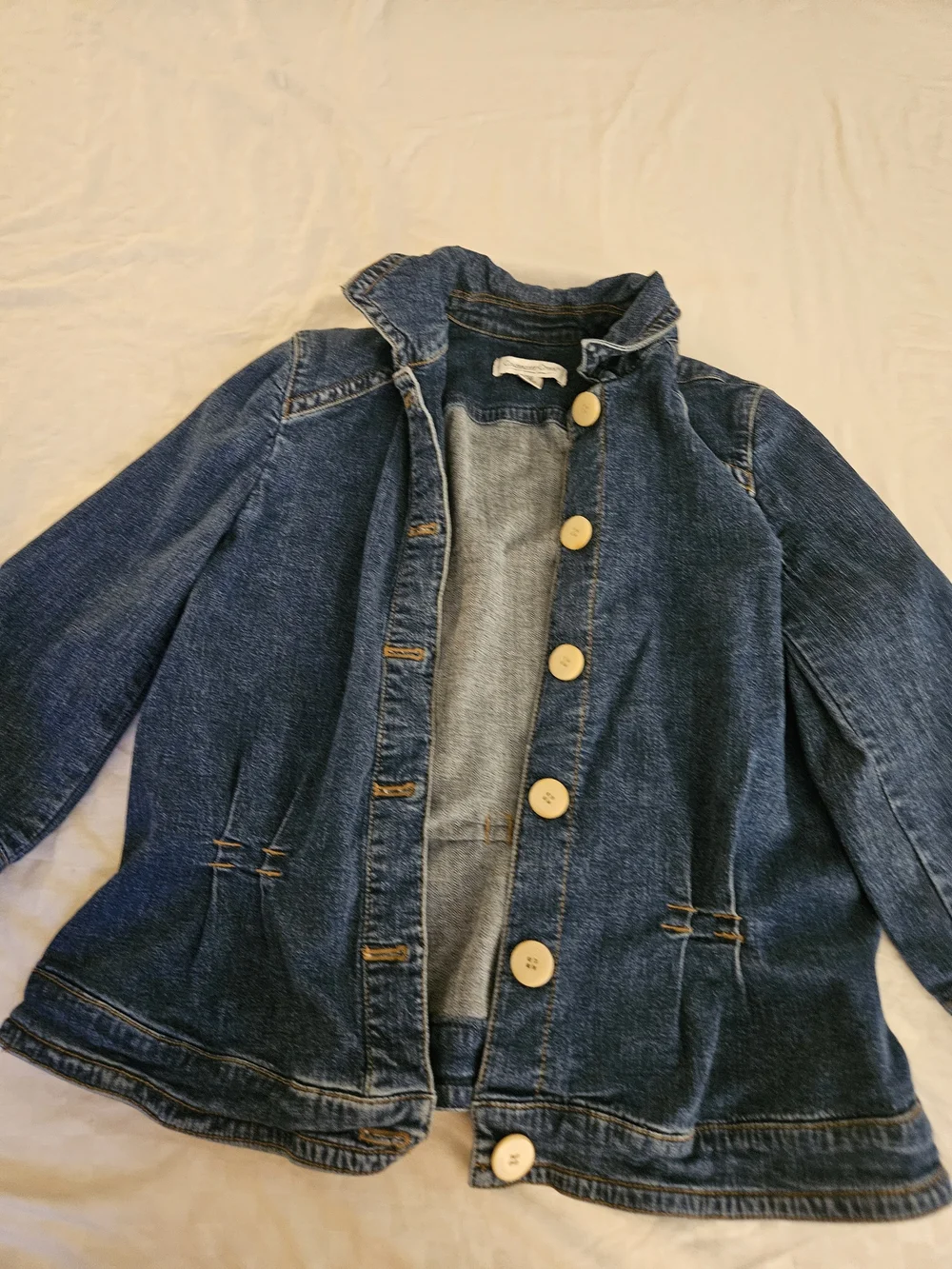 Coldwater Creek Kids Dark Denim Jacket with Contrast Buttons